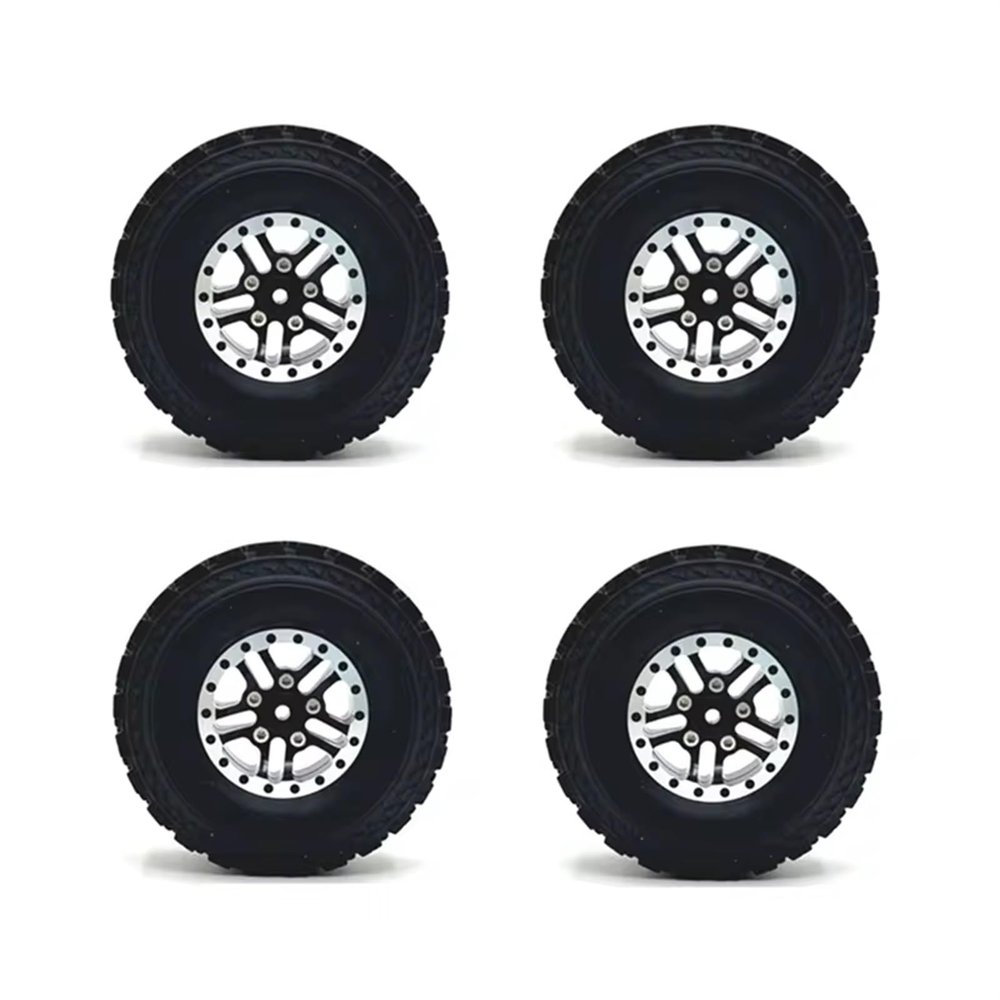 RC Tires Tyres Wheels Compatible with MN 1/12 MN82 LC79 MN78 1/16 for WPL C14 C24 for Feiyu RC Car Upgraded Parts 4PCS Upgraded RC Car Tire