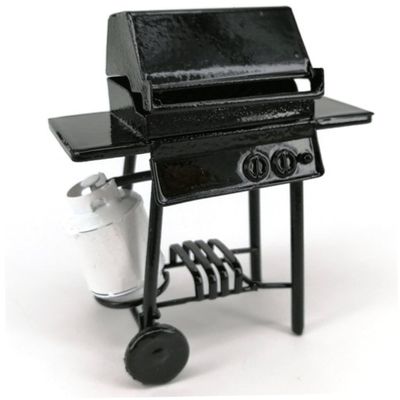 1 12 Scale Dollhouse Accessories, Metal BBQ Grill Mini Dollhouse Accessories with Gas Tank, DIY Miniature for Decoration
