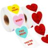 1000PCS Valentines Heart Stickers for Kids, 1.5" Valentines Day Stickers Love Decorations Accessories Labels for Anniversaries Wedding Crafts Classrooms Decorations Valentines Cards 2 Rolls view 1