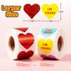 1000PCS Valentines Heart Stickers for Kids, 1.5" Valentines Day Stickers Love Decorations Accessories Labels for Anniversaries Wedding Crafts Classrooms Decorations Valentines Cards 2 Rolls view 2