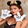 A Miaow Black Mouse Ears Headband 3D Glitter Sequins Bow White Cartoon 4-Finger Mice Hand Glove Set for Cosplay Costume Party (Black and Golden Set) view 2
