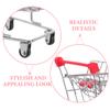 Healeved 2Pcs Mini Shopping Cart Toys for Kids Role Play Small Trolley Basket for Desktop Decor and Sundries Storage Plastic Model 4.72 x 4.52 x 3.34 inches (Silver) view 4