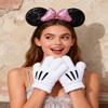 A Miaow Black Mouse Ears Headband 3D Glitter Sequins Bow White Cartoon 4-Finger Mice Hand Glove Set for Cosplay Costume Party (Black and Pink Set) view 2