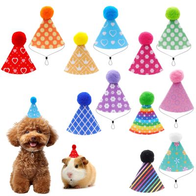 12 Pcs Colorful Mini Party Hats for Stuffed Animals, Birthday Party Felt Cone Hat for Cat Dolls Dog Rabbit Puppies Birthday Party Decorations (Colorful 12 Pcs)