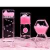 Beautiful Pink Rabbit Petals Sensory Liquid Hourglass Motion Bubbler ASMR Alternative for Stress Relief Desktop Decor Office (5.9in/1.96in) view 4