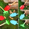 Liliful 60 Pcs Kids Gardening Tools Set Garden Rake Garden Shovel Gardener Trowel Green Tote Bags Metal Mini Gardening Tools with Wooden Handle Beach Sandbox Toy for Planting Loosening Digging view 4