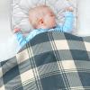 WELLDAY Retro Blue Checkered Baby Blanket, Ultra Soft Cozy Infant Toddler Newborn Baby Blankets for Crib Stroller, 30''x40'' Unisex view 4