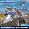 AERFGDE Foam Remote Control Airplane for Adults Beginners,RC Plane Fighter Jet with LED Lights,Speed Adjust,RC Helicopter Altitude Hold,Stunt Roll Hovering,Easy to Fly RC Aircraft Drone 360 Flip view 2