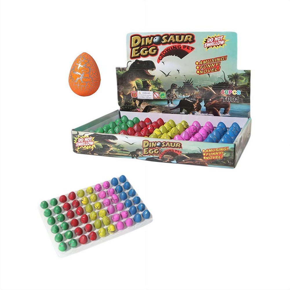 60pcs Hatching Dinosaur Eggs, Grow in Water Dino Eggs with Toys Inside Birthday Gifts Goodie Bag Stuffers, Hatching Growing Dino Dragon Hunting Game Easter Basket Stuffers Birthday Easter Gifts
