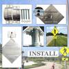 DowPie Solar Powered Led Flashing Pedestrian Crossing Sign,16 Flashing Led Pedestrian Crossing Road Warning Signs Traffic,Aluminum Ip65,for Park School Urban 1set-24in view 4
