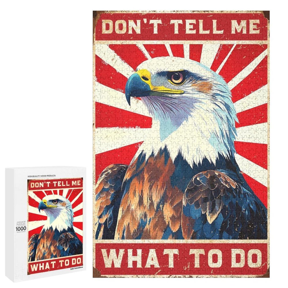 1000 PCS Wood Jigsaw Puzzles for Adults Eagle Dont Tell Me What to Do Coffee Puzzles for Adults Games Educational Toys Gifts