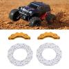 SUNGOOYUE RC Car Brake Disc Kit,Aluminum Alloy Brake Rotors with Simulated Calipers for 1/10 1/16 RC Crawler Cars 3D Design Lightweight Durable (Gold) view 2