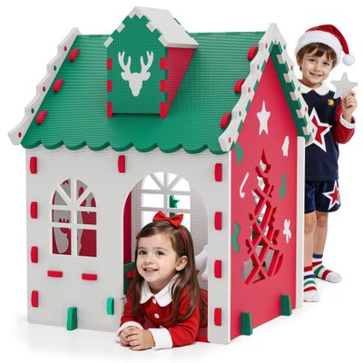 Kids Playhouse Tent, Green Roof EVA Foam, Lightweight & Portable for Indoor/Outdoor Use, Perfect for Boys & Girls Ages 3 to 6