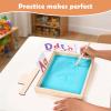 MORITECK Montessori Sand Tray for Kids,Writing Play Sand Tray with Lid for Classroom Practice Writing Letters and Numbers (Blue, Large) view 2