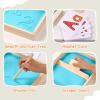 MORITECK Montessori Sand Tray for Kids,Writing Play Sand Tray with Lid for Classroom Practice Writing Letters and Numbers (Blue, Large) view 4