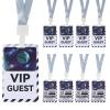 50 Sets Science Name Badge Science Decorations Party Science Lanyards and PVC VIP Pass Cards for Science Lab Decorations Science Party Favors Science Birthday Party Decorations Scientist Accessories view 1