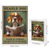 1000 PCS Wood Jigsaw Puzzles for Adults Beagle Reading Newspaper Beagle Dog Please Sit Yourself The Best Sit in The House Puzzles for Adults Games Educational Toys Gifts view 3