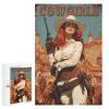 1000 PCS Wood Jigsaw Puzzles for Adults Western Cowgirl Pin Up Girl Wanted Puzzles for Adults Games Educational Toys Gifts view 1