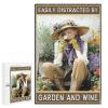 1000 PCS Wood Jigsaw Puzzles for Adults Gardener Gardening Girl Easily Distracted by Garden and Wine Puzzles for Adults Games Educational Toys Gifts view 1