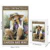 1000 PCS Wood Jigsaw Puzzles for Adults Gardener Gardening Girl Easily Distracted by Garden and Wine Puzzles for Adults Games Educational Toys Gifts view 3