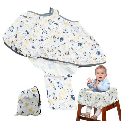 2-in-1 Baby Shopping Trolley Cover Highchair Seat Cushion, Cooling and Breathable, Seat Liner/Handle Protector for Carts and High Chairs, Portable Toddler Infant Highchair Cover for Restaurants