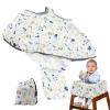 2-in-1 Baby Shopping Trolley Cover Highchair Seat Cushion, Cooling and Breathable, Seat Liner/Handle Protector for Carts and High Chairs, Portable Toddler Infant Highchair Cover for Restaurants view 1