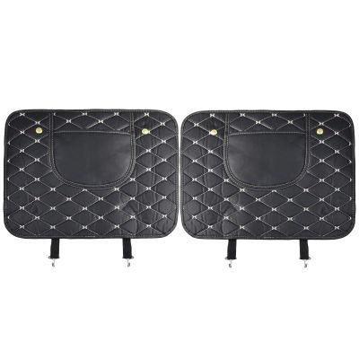 Car Seat Back Kick Protectors for Mercedes C class S203 S204 S205 C204 C205 W203 W204 W205 2000-2025, 2-Pack Universal Leather Anti-Scratch Pad Resistant Waterproof Mats for Most SUVs Truck Minivans