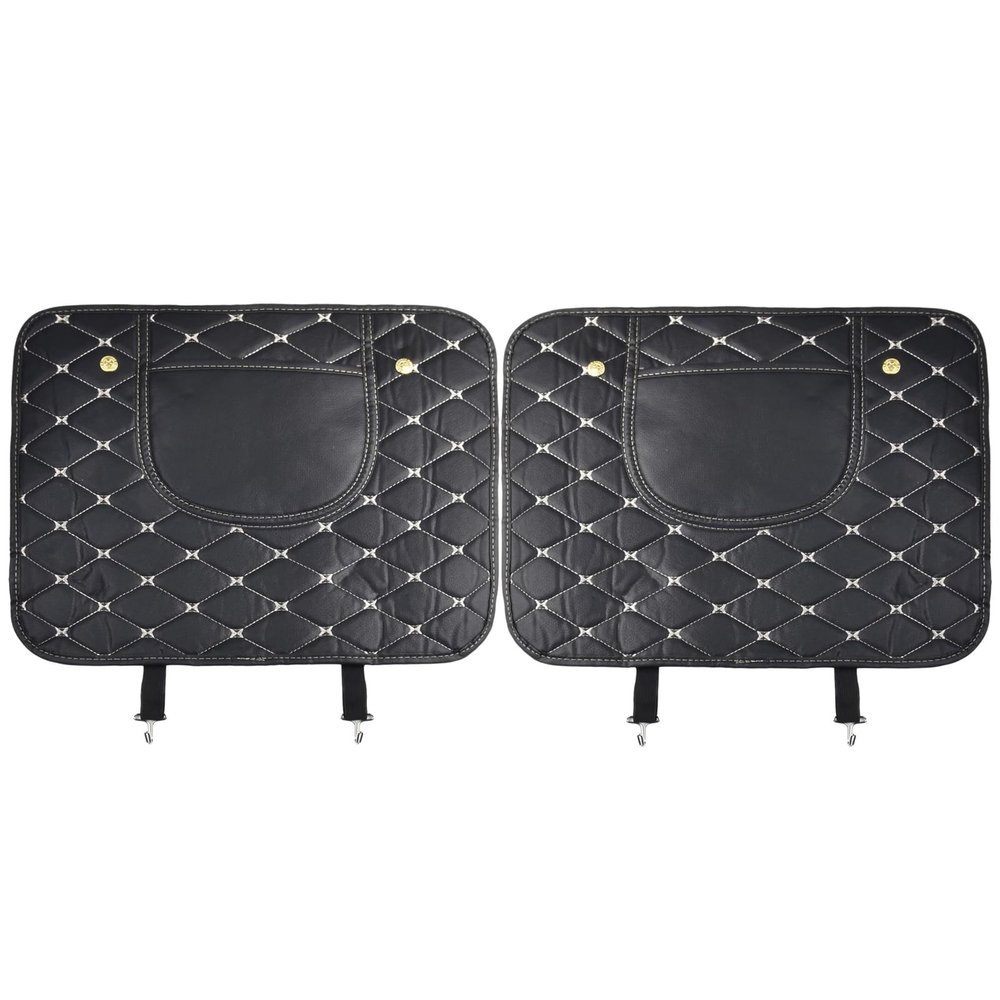 Car Seat Back Kick Protectors for Mercedes C class S203 S204 S205 C204 C205 W203 W204 W205 2000-2025, 2-Pack Universal Leather Anti-Scratch Pad Resistant Waterproof Mats for Most SUVs Truck Minivans