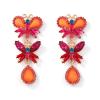 7 * 2.7cm Retro Alloy Glass Animal Butterfly Tassel Female Earrings,orange,7 * 2.7cm view 1