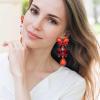 7 * 2.7cm Retro Alloy Glass Animal Butterfly Tassel Female Earrings,orange,7 * 2.7cm view 2