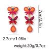 7 * 2.7cm Retro Alloy Glass Animal Butterfly Tassel Female Earrings,orange,7 * 2.7cm view 3