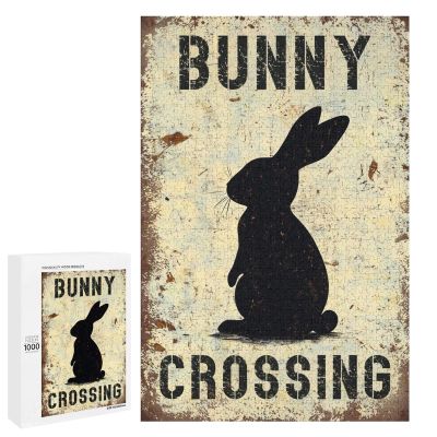 1000 PCS Wood Jigsaw Puzzles for Adults Bunny Crossing Farm Animal Puzzles for Adults Games Educational Toys Gifts