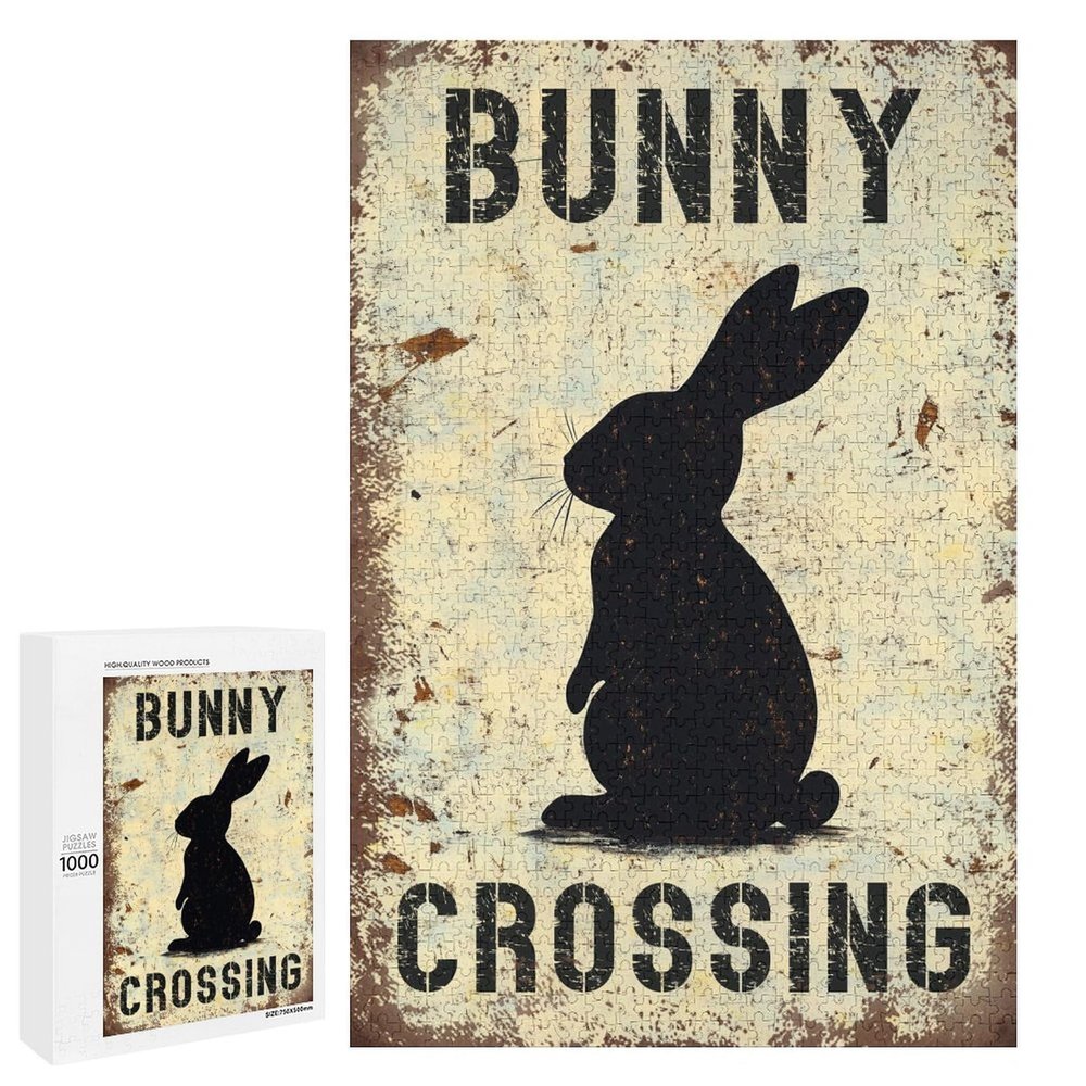 1000 PCS Wood Jigsaw Puzzles for Adults Bunny Crossing Farm Animal Puzzles for Adults Games Educational Toys Gifts
