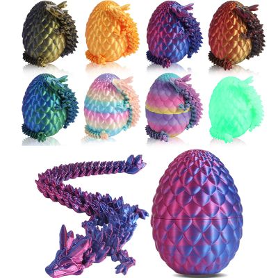 3D Printed Dragon Eggs with Dragon Inside  Fantasy Tabletop Decor, Classroom Rewards/Unique Birthday Fidget Toys for Stress Relief/3D Printing Toys for Kids & Adults (8 Pack)