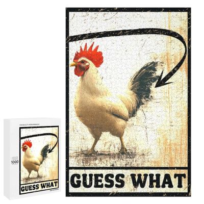 1000 PCS Wood Jigsaw Puzzles for Adults Chicken Farm Chicken Coop Tin Signs Guess What Chicken Puzzles for Adults Games Educational Toys Gifts