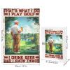 1000 PCS Wood Jigsaw Puzzles for Adults Golf Golf I Drink Beer and I Know Things Puzzles for Adults Games Educational Toys Gifts view 3