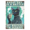 1000 PCS Wood Jigsaw Puzzles for Adults Black Cat Black Cat Every Day is A Battle Vintage Puzzles for Adults Games Educational Toys Gifts view 2