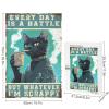 1000 PCS Wood Jigsaw Puzzles for Adults Black Cat Black Cat Every Day is A Battle Vintage Puzzles for Adults Games Educational Toys Gifts view 3