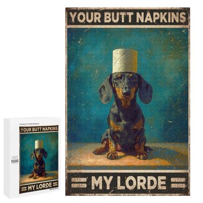 1000 PCS Wood Jigsaw Puzzles for Adults Dachshund Dog Dachshund and Toilet Paper Puzzles for Adults Games Educational Toys Gifts