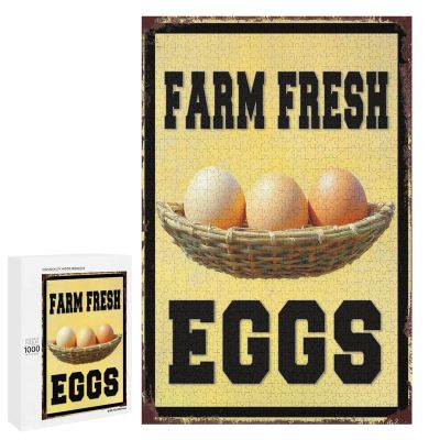 1000 PCS Wood Jigsaw Puzzles for Adults Farm Chicken Fresh Eggs Vintage Puzzles for Adults Games Educational Toys Gifts