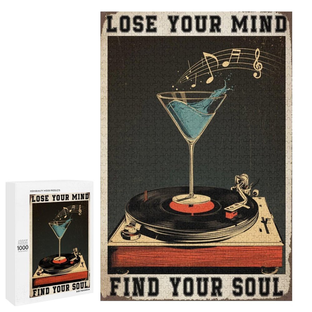 1000 PCS Wood Jigsaw Puzzles for Adults Music Lose Your Mind Find Your Soul Puzzles for Adults Games Educational Toys Gifts