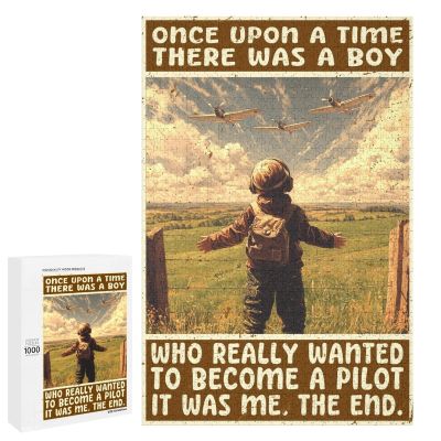 1000 PCS Wood Jigsaw Puzzles for Adults Rustic Pilot Boys Really Want to Be A Pilot Cafe Puzzles for Adults Games Educational Toys Gifts