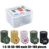 -100 Piece Set Numbered Color Game Accessory for Home Travel Night Parties Holiday Offices Family Gathering | Quality Material with Case, Mu Chips view 4