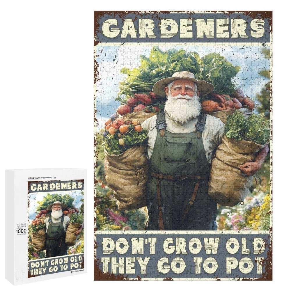 1000 PCS Wood Jigsaw Puzzles for Adults Gardening Dont Grow Old They go to Pot Puzzles for Adults Games Educational Toys Gifts
