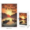 1000 PCS Wood Jigsaw Puzzles for Adults at The Lake Every Hour is Happy Hour Puzzles for Adults Games Educational Toys Gifts view 3
