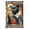 1000 PCS Wood Jigsaw Puzzles for Adults Black Cat Coffee Black Cat Coffee Poster More Espresso, Less Depresso Fun Puzzles for Adults Games Educational Toys Gifts view 2