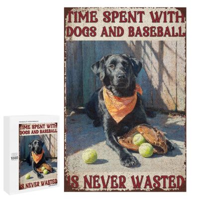 1000 PCS Wood Jigsaw Puzzles for Adults Time Spent with Dogs and Baseball Puzzles for Adults Games Educational Toys Gifts