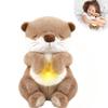 FATIRO Breathing Stuffed Animal Otter Plush, Soothe Snuggle Otter Plush with Soft Light & Music, Interactive Realistic Belly Motion Gentle Snoring Breathing for Anxiety Adults and Kids view 1