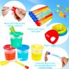 30 Pcs Science Test Tubes Set Include Clear Plastic Test Tubes with Caps Paint Cup Storage Stand Droppers for Kids Little Scientist Lab Party Supplies Color Science Experiments view 3