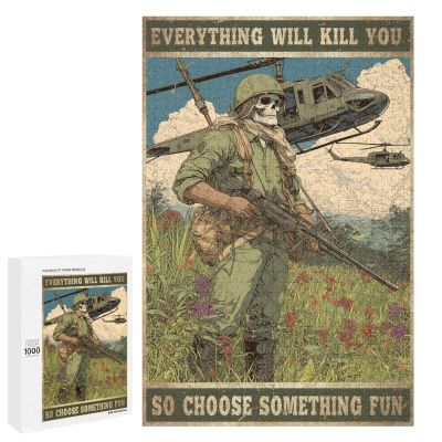 1000 PCS Wood Jigsaw Puzzles for Adults I Am A Marine Vertical Puzzles for Adults Games Educational Toys Gifts